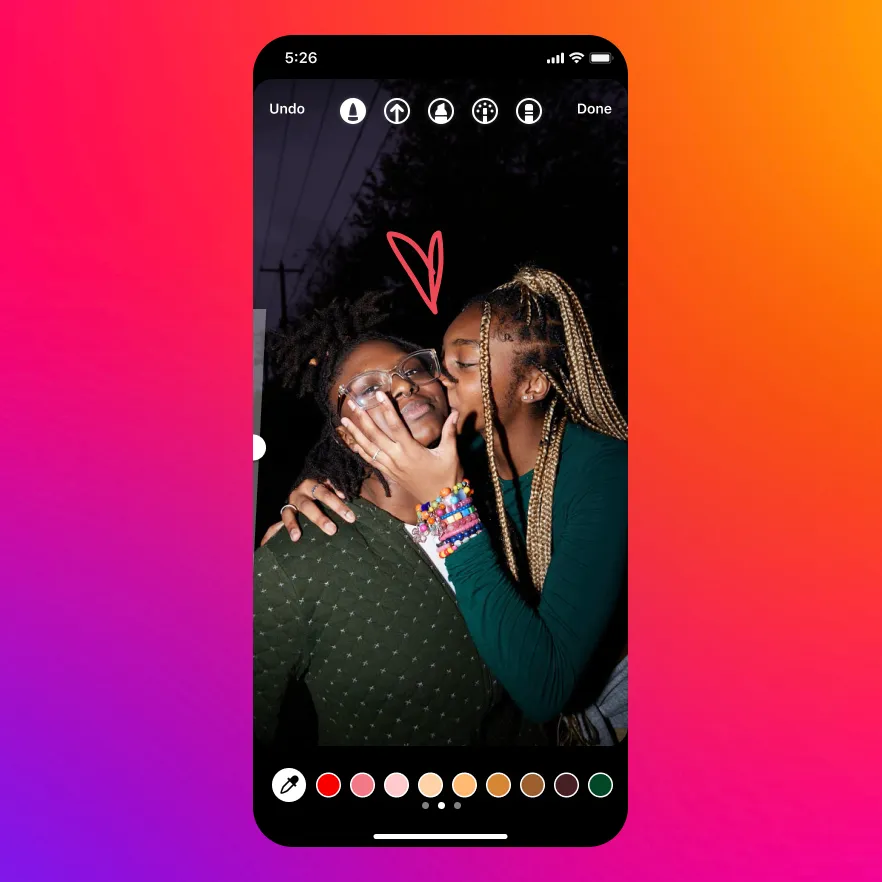 Laat je creativiteit los met de Teken-tool van Instagram.
